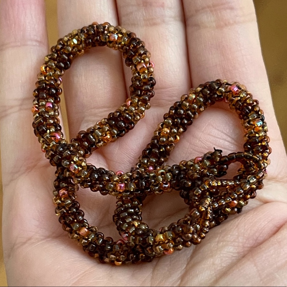 1970s style woven bead choker necklace - Picture 3 of 5